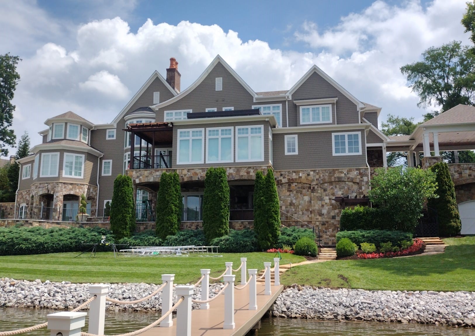 Premium exterior painting on a luxury home